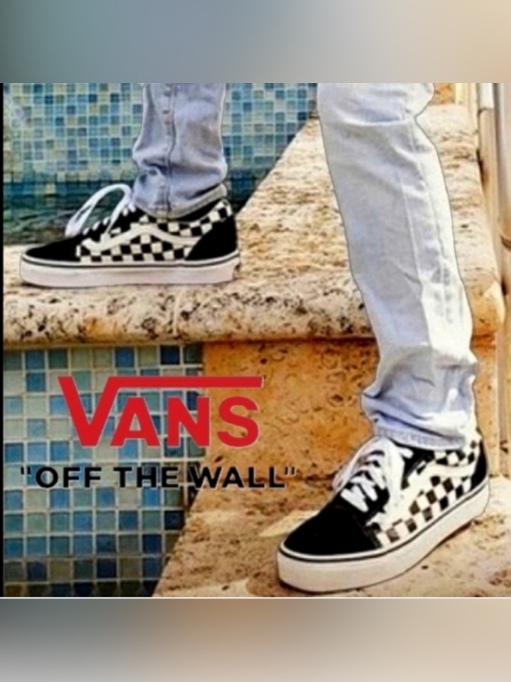Vans Old Skool Checkerboard Sneaker Classic Suede/Canvas Black White Youth 7